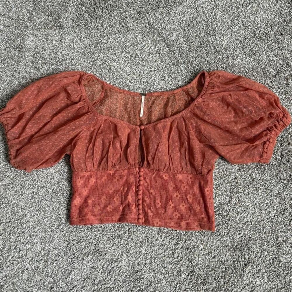 Free-people Women's Pink and Orange Blouse